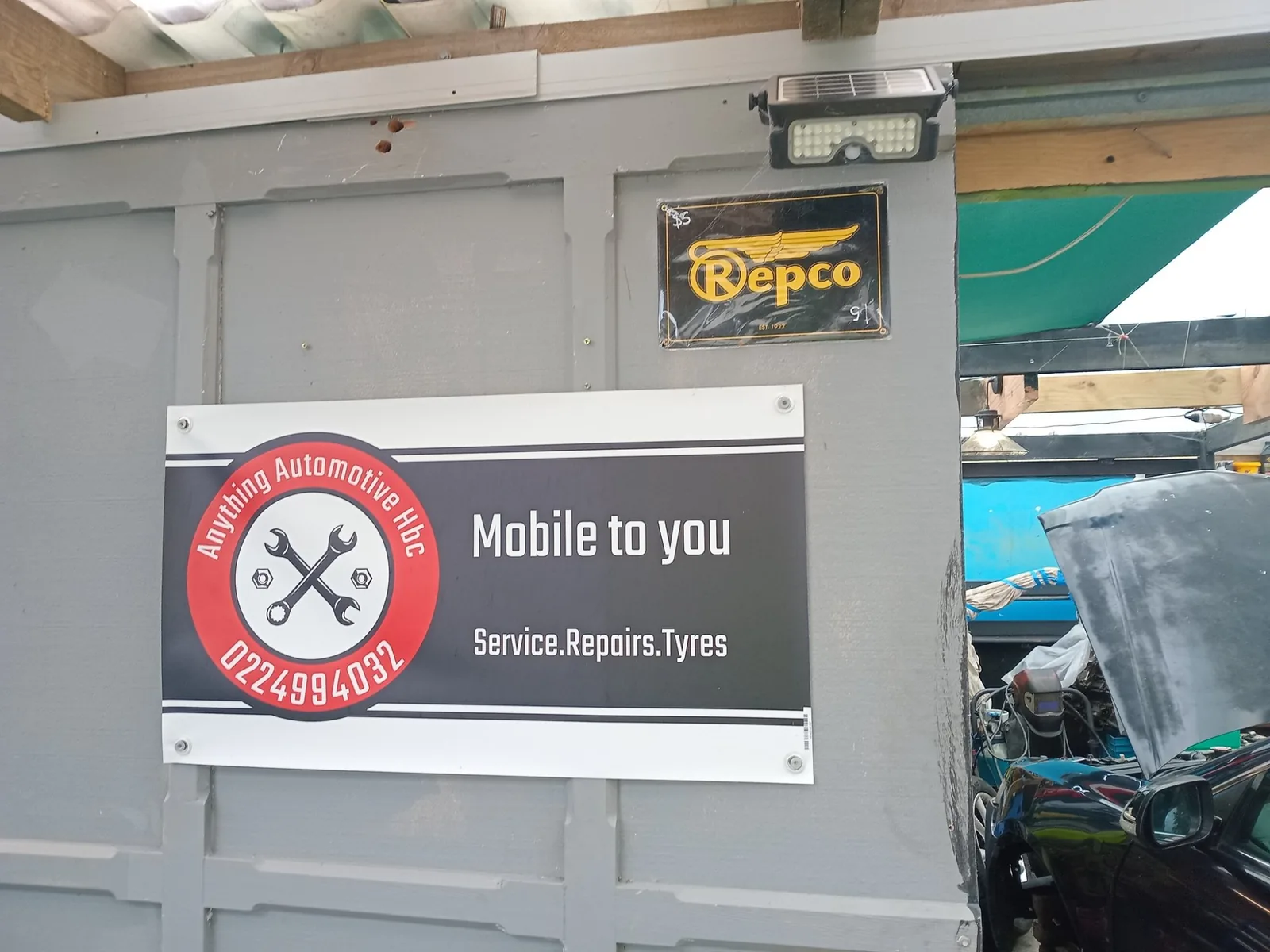 Anything Automotive HBC mobile workshop set up on the Hibiscus Coast